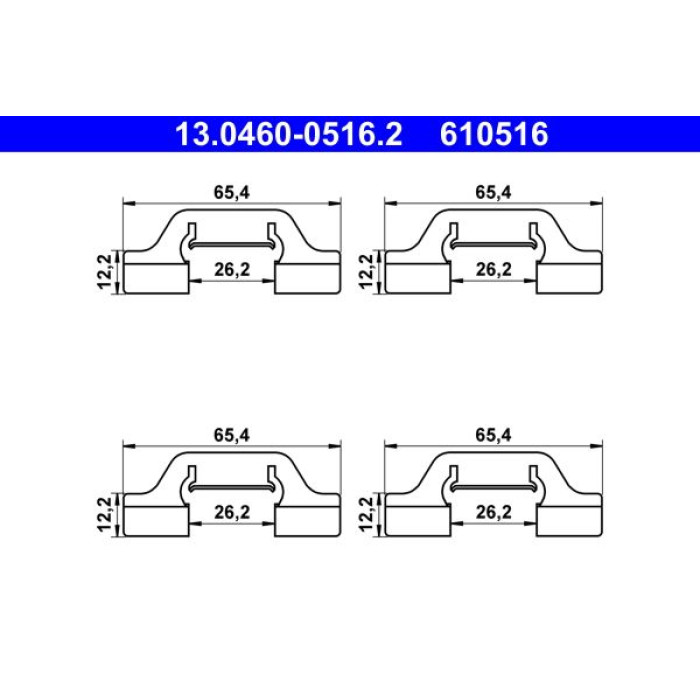 ATE Zubehörsatz Bremsbeläge 13.0460-0516.2 ATE Zubehörsatz Bremsbeläge 13.0460-0516.2