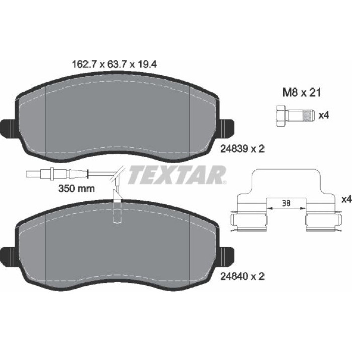 Textar Bremsbelagsatz 2483901 Textar Bremsbelagsatz 2483901