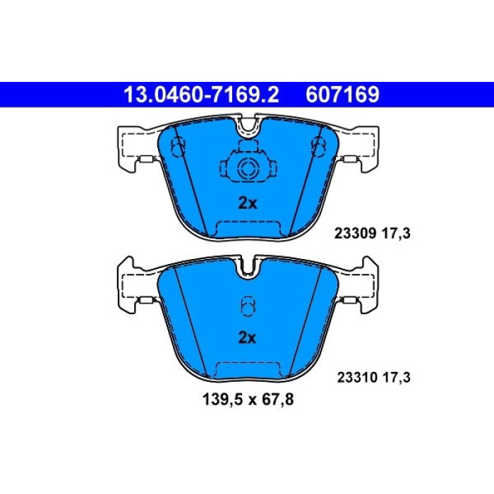 13.0460-7169.2 ATE Bremsbelagsatz BMW Hinterachse 3/5/6/7/X5/X6 03 13.0460-7169.2 13.0460-7169.2 ATE Bremsbelagsatz BMW Hinterachse 3/5/6/7/X5/X6 03 13.0460-7169.2