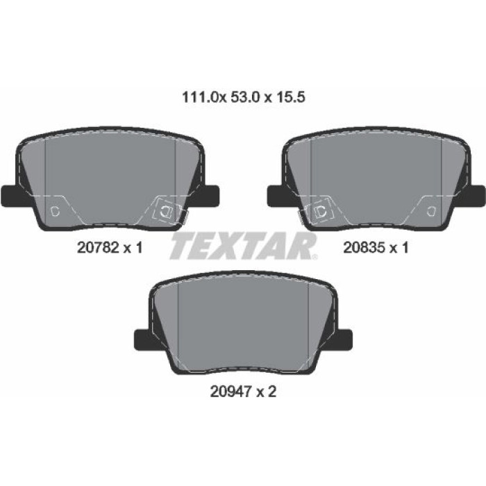 Textar Bremsbelagsatz 2078201 Textar Bremsbelagsatz 2078201