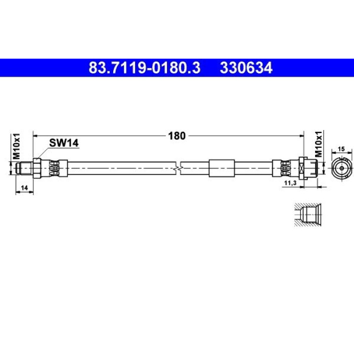 ATE Bremsschlauch 83.7119-0180.3 ATE Bremsschlauch 83.7119-0180.3