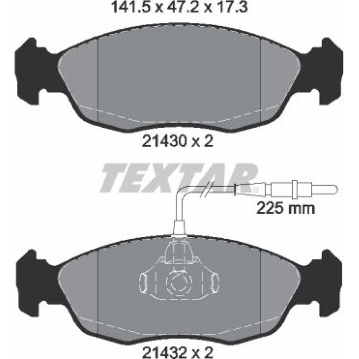 2143001 Textar Bremsbelagsatz 2143001 2143001 Textar Bremsbelagsatz 2143001