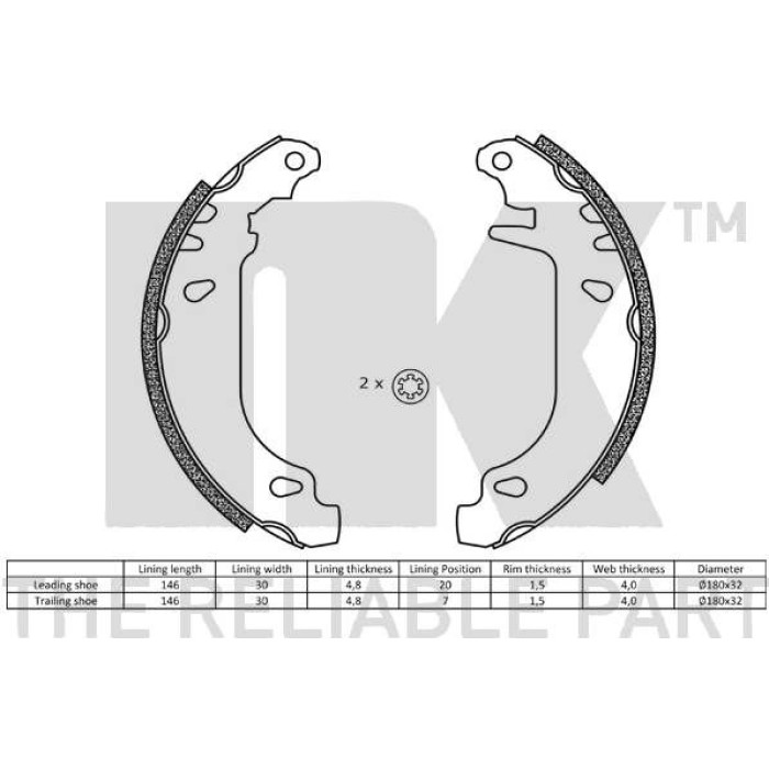 NK Bremsbacken 2799545 NK Bremsbacken 2799545