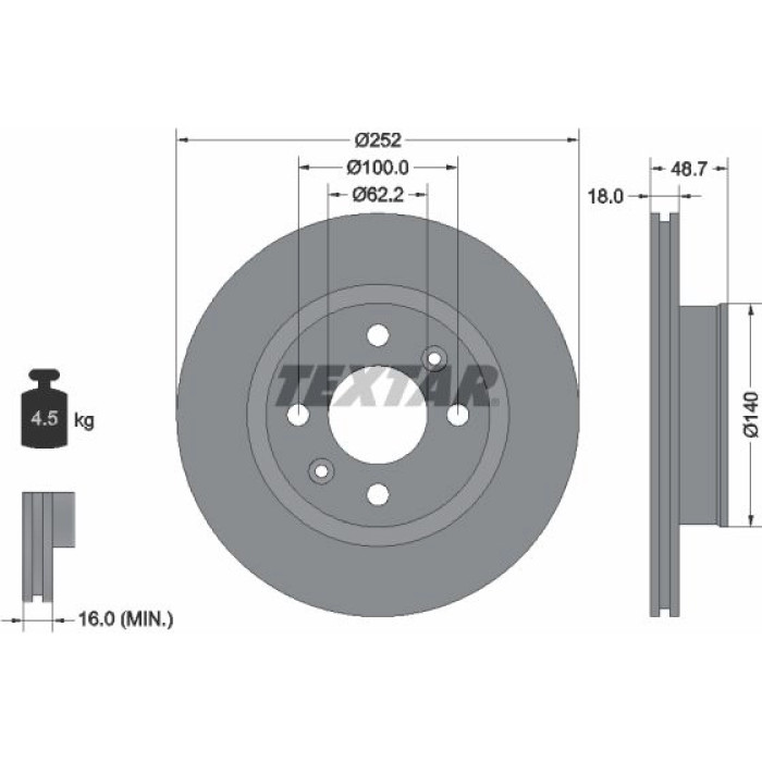 Textar Bremsscheibe 92196503