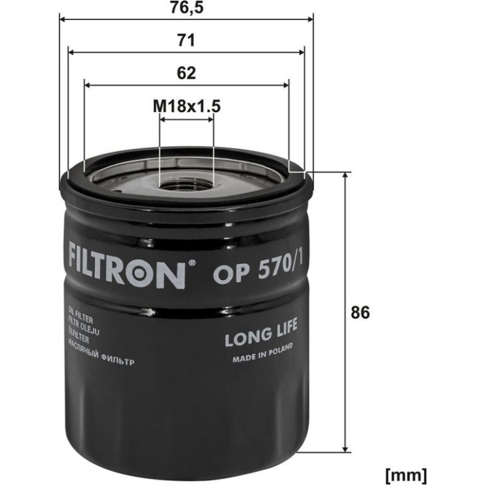 OP 570/1 Filtron Ölfilter OP 570/1 OP 570/1 Filtron Ölfilter OP 570/1