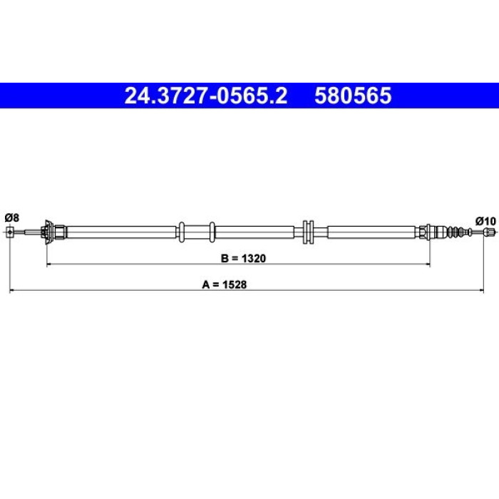 ATE Handbremsseil 24.3727-0565.2 ATE Handbremsseil 24.3727-0565.2