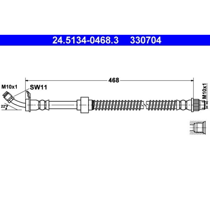 ATE Bremsschlauch 24.5134-0468.3 ATE Bremsschlauch 24.5134-0468.3