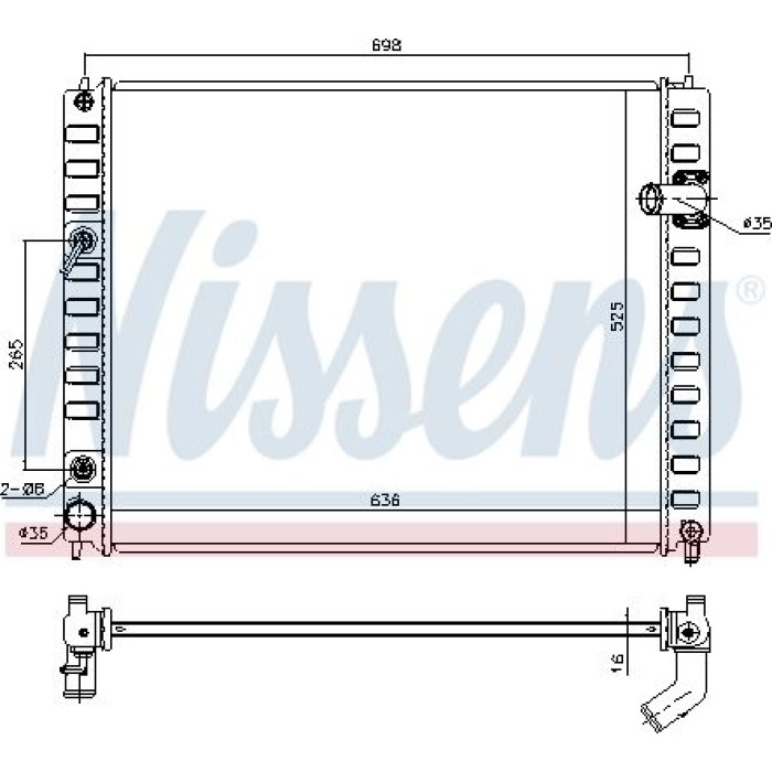 Nissens Wasserkühler PKW 681208 Nissens Wasserkühler PKW 681208
