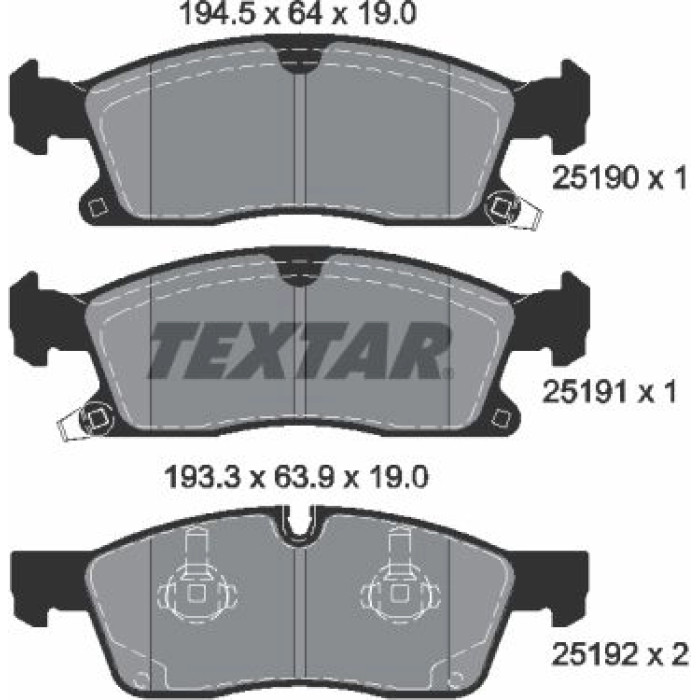 Textar Bremsbelagsatz 2519002 – 18 Zoll Textar Bremsbelagsatz 2519002 – 18 Zoll