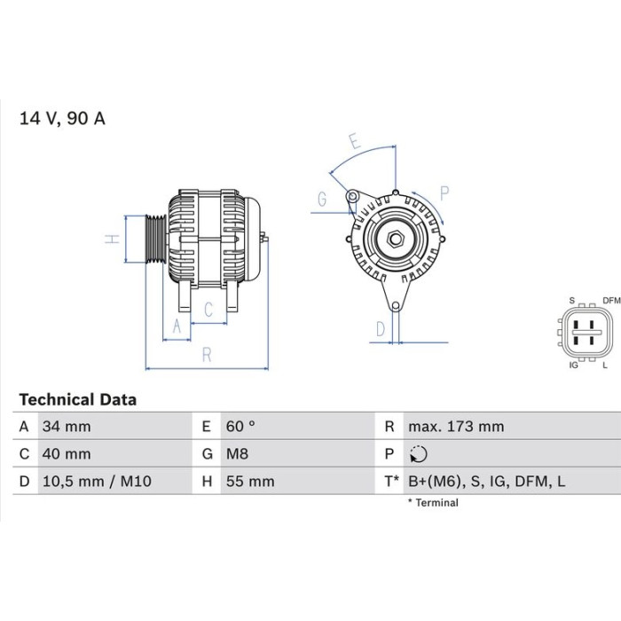 Bosch Lichtmaschine 0 986 046 110 Bosch Lichtmaschine 0 986 046 110