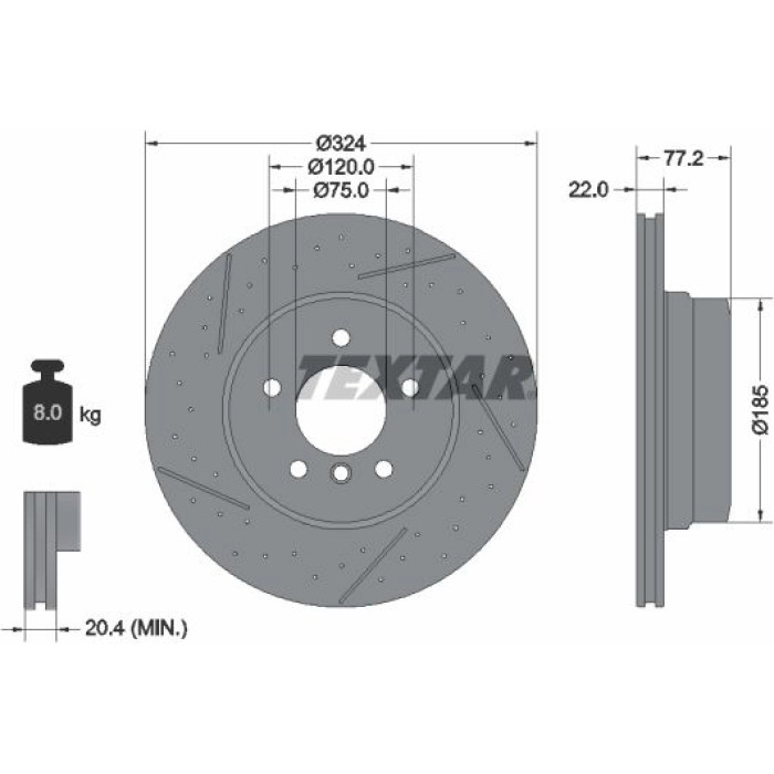 Textar Bremsscheibe 92295505 Textar Bremsscheibe 92295505