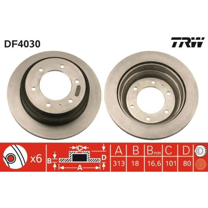 TRW Bremsscheibe Opel Frontier DF4030 TRW Bremsscheibe Opel Frontier DF4030