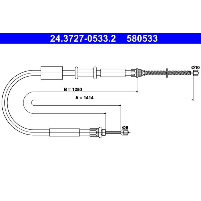ATE Handbremsseil 24.3727-0533.2 ATE Handbremsseil 24.3727-0533.2