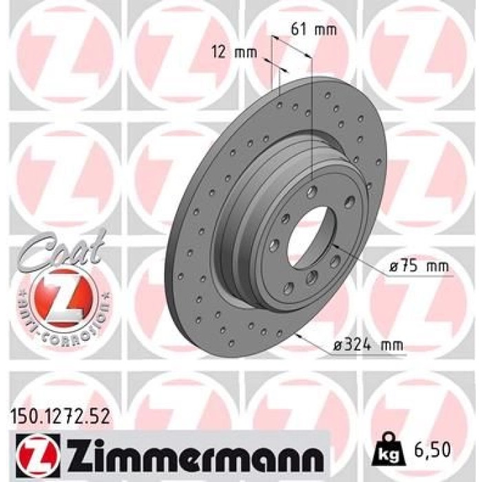 Zimmermann 11 482 013 Sport Bremsscheibe Hinterachse Sport O 150.1272.52 Zimmermann 11 482 013 Sport Bremsscheibe Hinterachse Sport O 150.1272.52