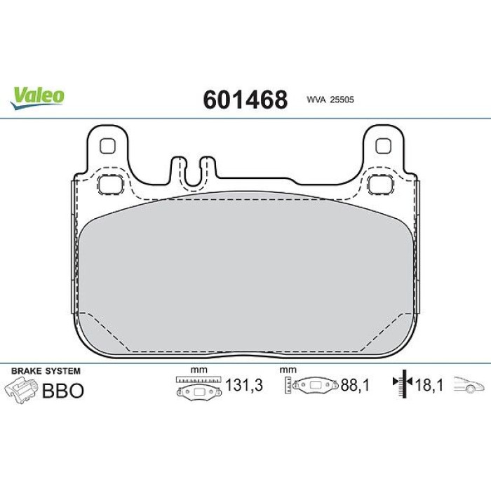 Valeo Bremsbelagsatz 601468 Valeo Bremsbelagsatz 601468