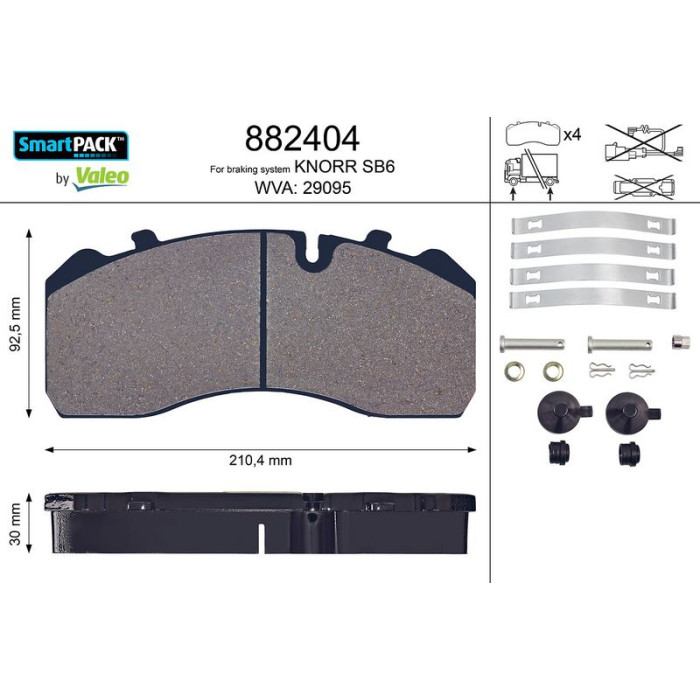 Valeo Bremsbelagsatz 882404 Valeo Bremsbelagsatz 882404