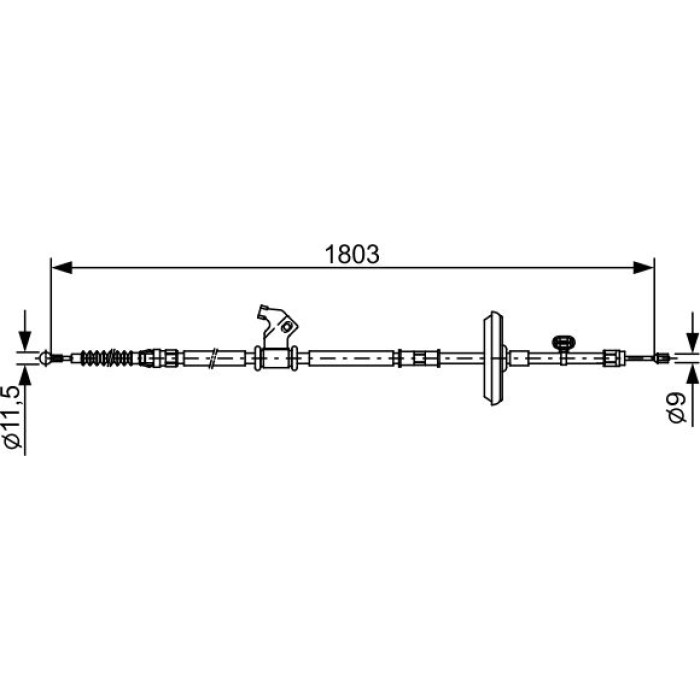 Bosch Handbremsseil rechts 1987482508 Bosch Handbremsseil rechts 1987482508