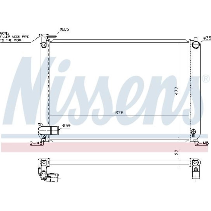 Nissens Wasserkühler PKW 646913 Nissens Wasserkühler PKW 646913