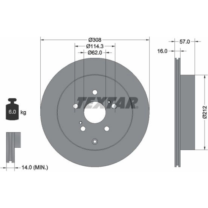 Textar Bremsscheibe 92222200 Textar Bremsscheibe 92222200