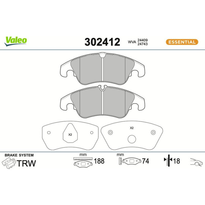 Valeo Bremsbelagsatz 302412