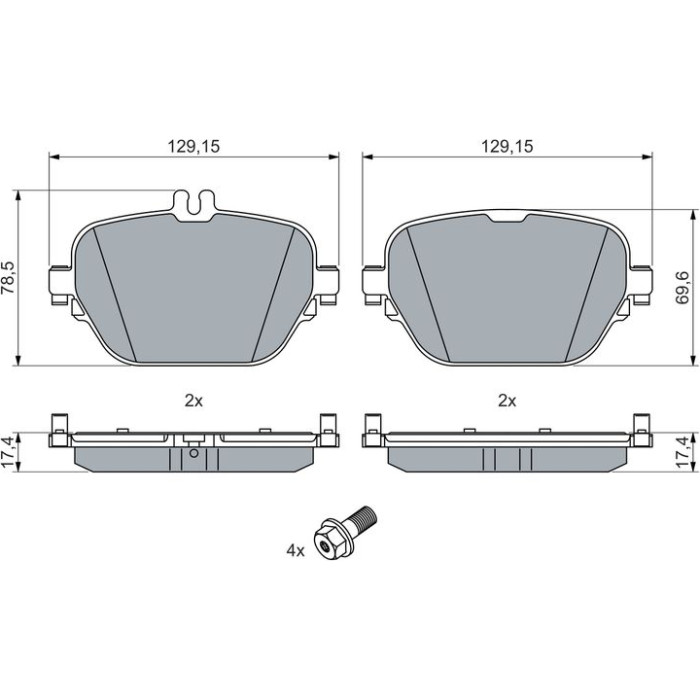 Bosch Bremsbelagsatz Scheibenbremse 0 986 460 039 Bosch Bremsbelagsatz Scheibenbremse 0 986 460 039