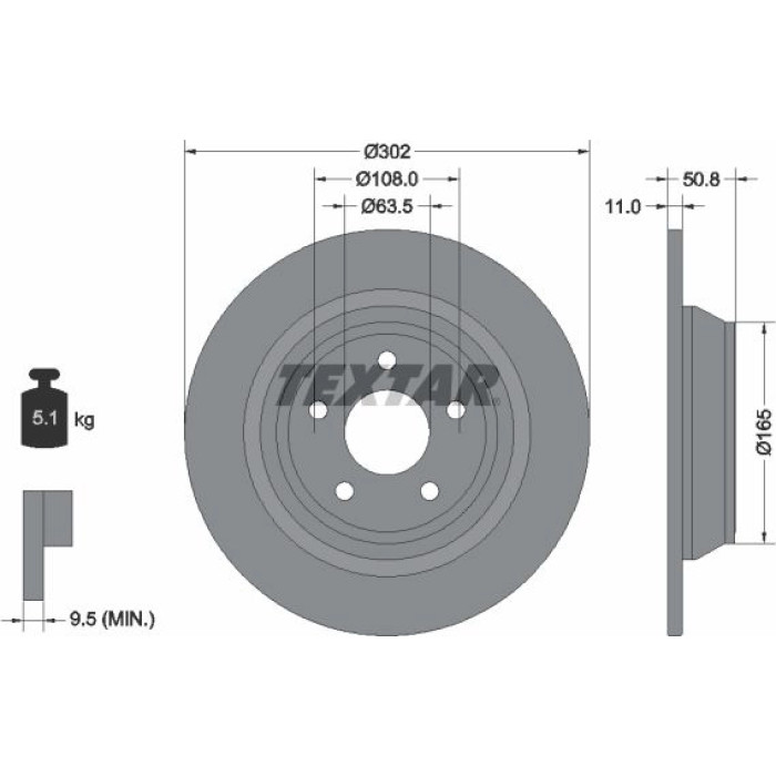 Textar Bremsscheibe 92268703 Textar Bremsscheibe 92268703