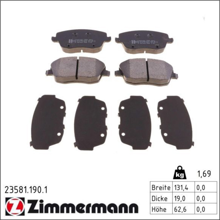 ZIMMERMANN Bremsbeläge 23581.190.1