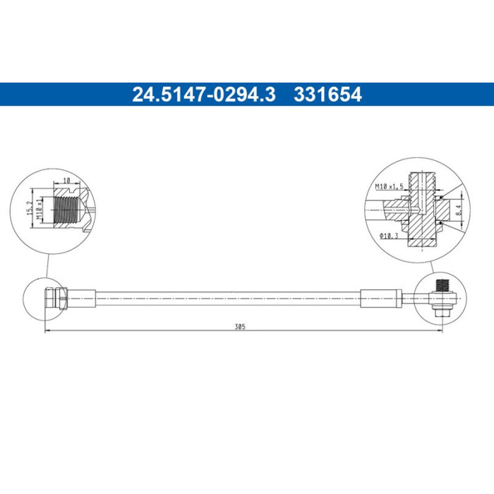 ATE Bremsschlauch 24.5147-0294.3 ATE Bremsschlauch 24.5147-0294.3