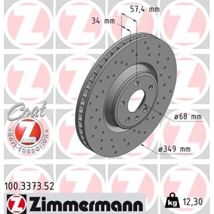 Zimmermann Bremsscheibe Vorderachse Sport 100.3373.52