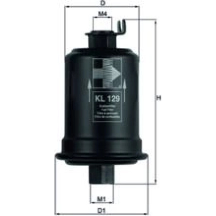 KL 129 MAHLE Kraftstofffilter KL 129, Leitungsfilter, Höhe 123 mm – u. a. für Toyota Celica Coupé (_T18_), Carina E VI (_T19_), E VI Stufenheck (_T19_) – OE Nummer 2330011050 - l KL 129 MAHLE Kraftstofffilter KL 129, Leitungsfilter, Höhe 123 mm – u. a. für Toyota Celica Coupé (_T18_), Carina E VI (_T19_), E VI Stufenheck (_T19_) – OE Nummer 2330011050 - l
