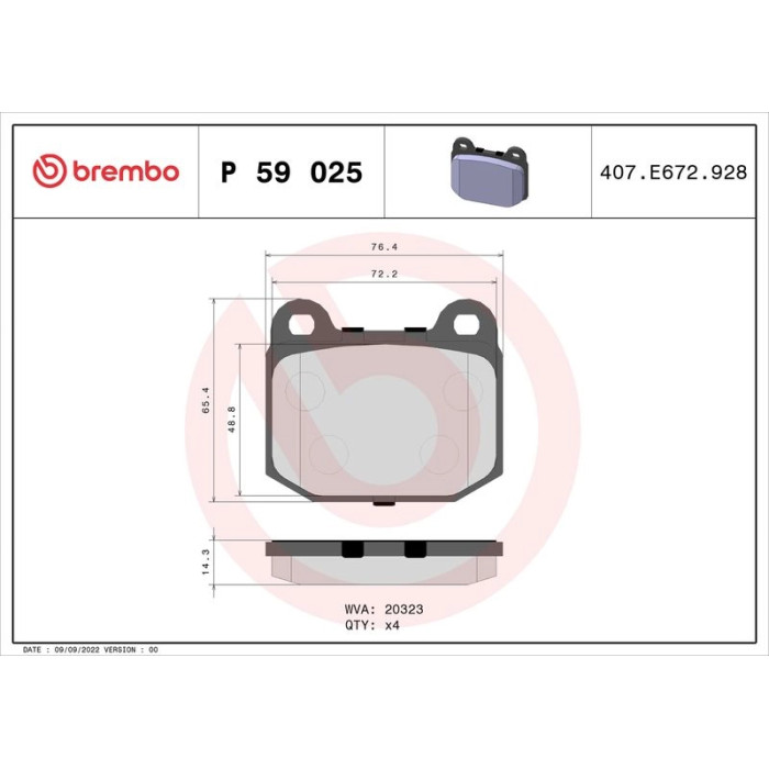 BREMBO Bremsklötze VA P 59 025 BREMBO Bremsklötze VA P 59 025