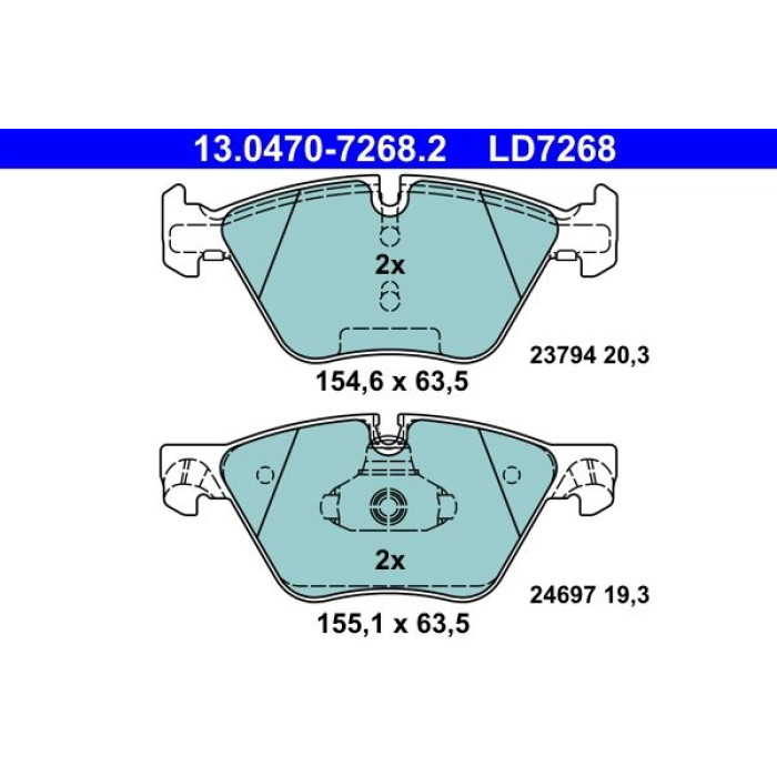 ATE Bremsbelagsatz BMW S. 5 (F10, F11) 2.0-3.0 09- Keramik 13.0470-7268.2 ATE Bremsbelagsatz BMW S. 5 (F10, F11) 2.0-3.0 09- Keramik 13.0470-7268.2
