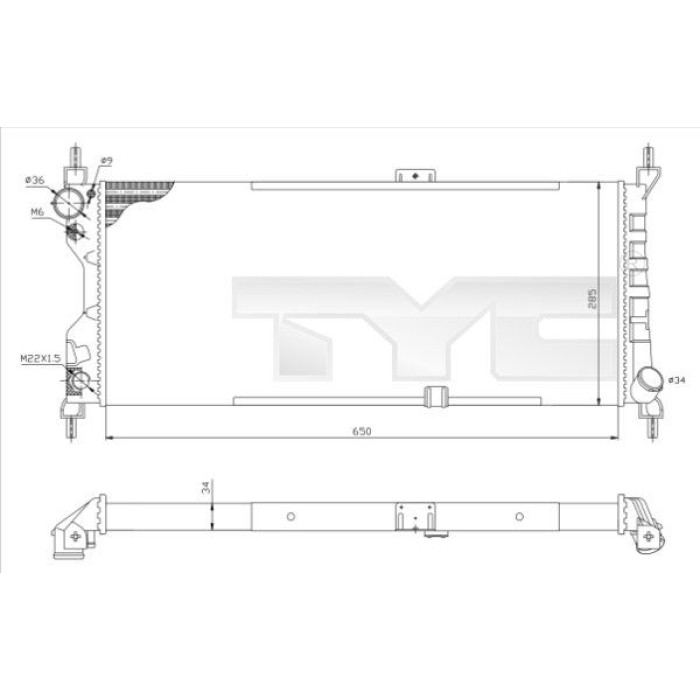 TYC Motorkühler 725-0019-R TYC Motorkühler 725-0019-R