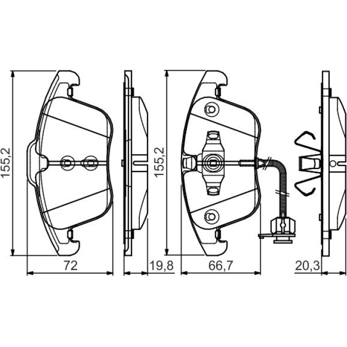 Bosch Bremsbelagsatz 0 986 495 129 Bosch Bremsbelagsatz 0 986 495 129