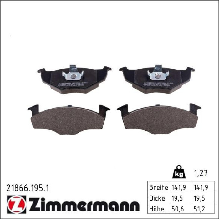 ZIMMERMANN Bremsbeläge 21866.195.1 ZIMMERMANN Bremsbeläge 21866.195.1