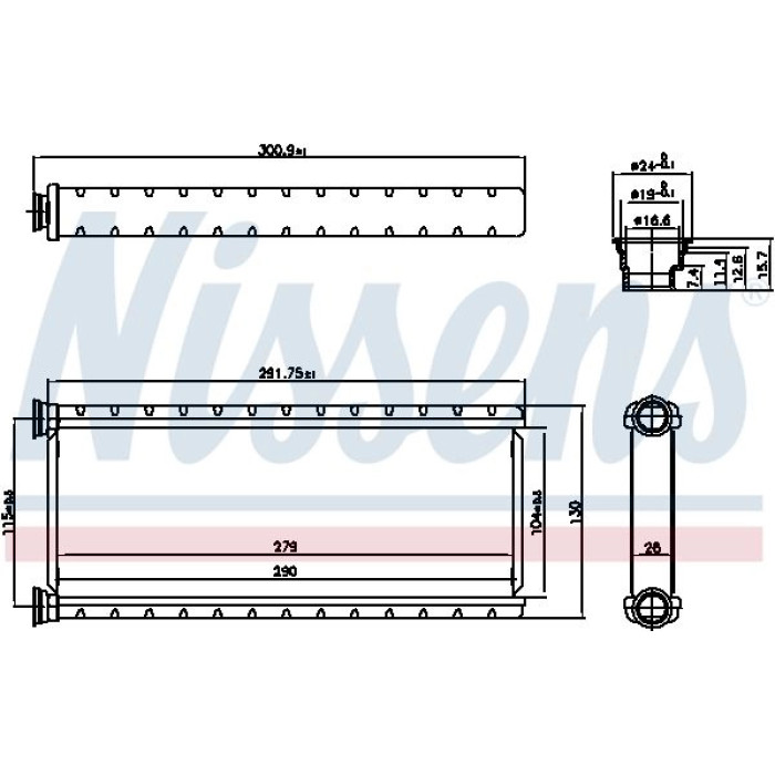 Nissens Heizungskühler PKW 707201 Nissens Heizungskühler PKW 707201