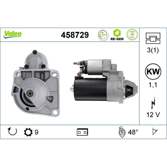 Valeo Anlasser 458729 Valeo Anlasser 458729