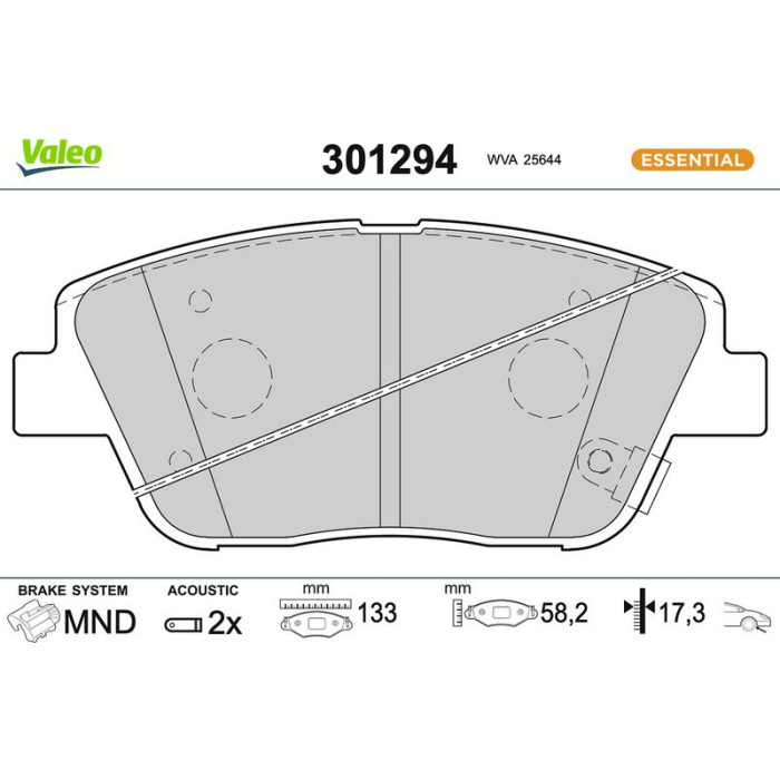 301294 Valeo Bremsbelagsatz 301294