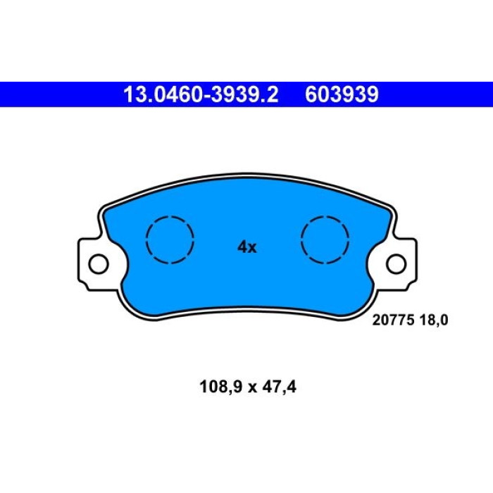 13.0460-3939.2 ATE Bremsbelagsatz 13.0460-3939.2 13.0460-3939.2 ATE Bremsbelagsatz 13.0460-3939.2