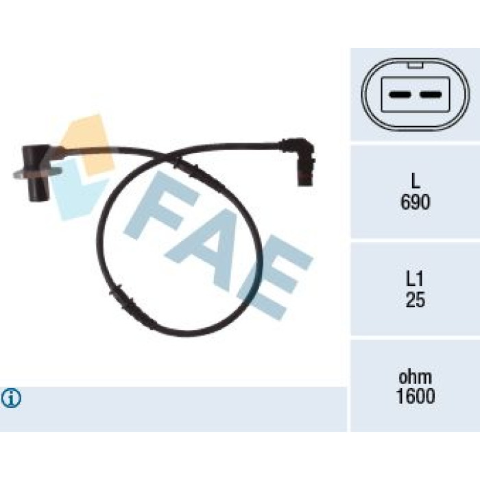 FAE Sensor, Raddrehzahl 78074 FAE Sensor, Raddrehzahl 78074