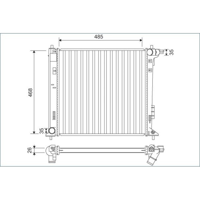 Valeo Motorkühler 701140 Valeo Motorkühler 701140