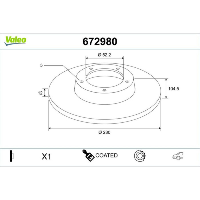 Valeo Bremsscheibe 672980 Valeo Bremsscheibe 672980