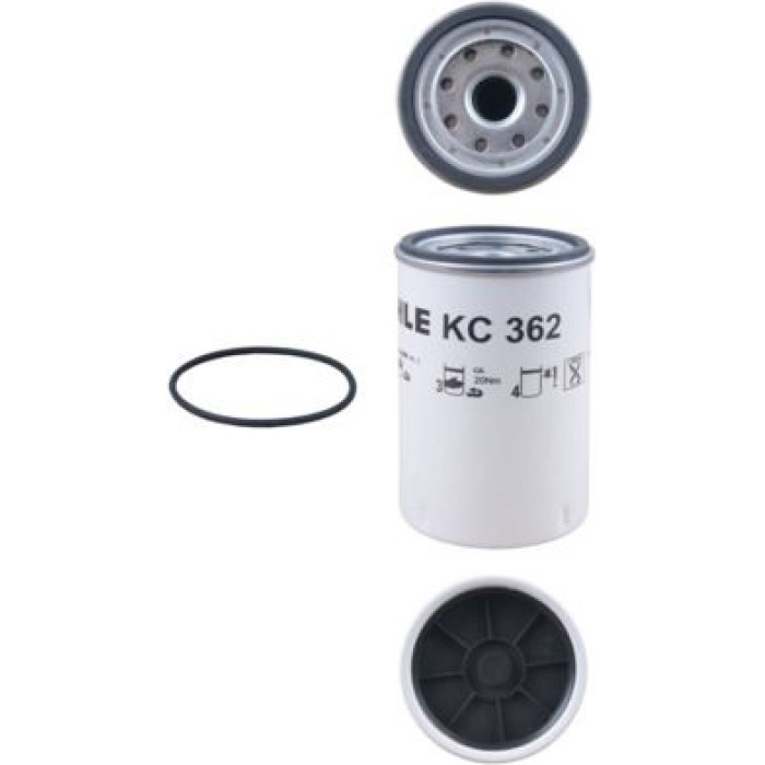 KC 362D MAHLE Kraftstofffilter KC 362D, Anschraubfilter, Höhe 143 mm – u. a. für Volvo Fh16, Fm, Fh12 – OE Nummer 20480593 - l KC 362D MAHLE Kraftstofffilter KC 362D, Anschraubfilter, Höhe 143 mm – u. a. für Volvo Fh16, Fm, Fh12 – OE Nummer 20480593 - l