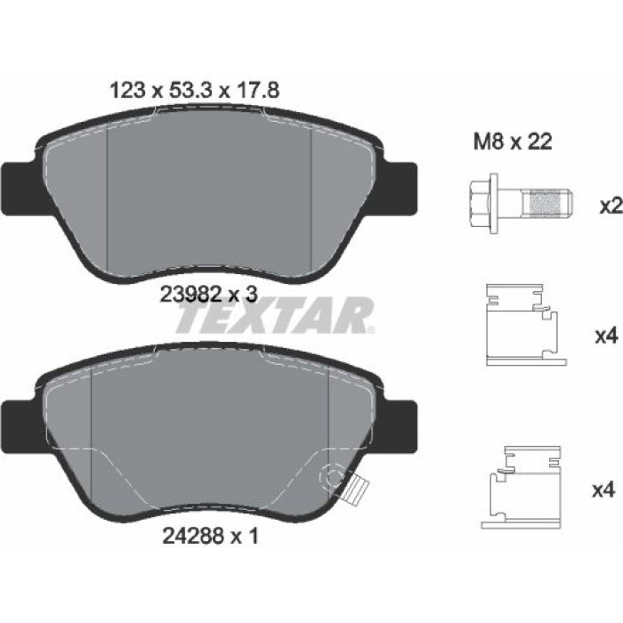 Textar Bremsbelagsatz 2398202 Textar Bremsbelagsatz 2398202