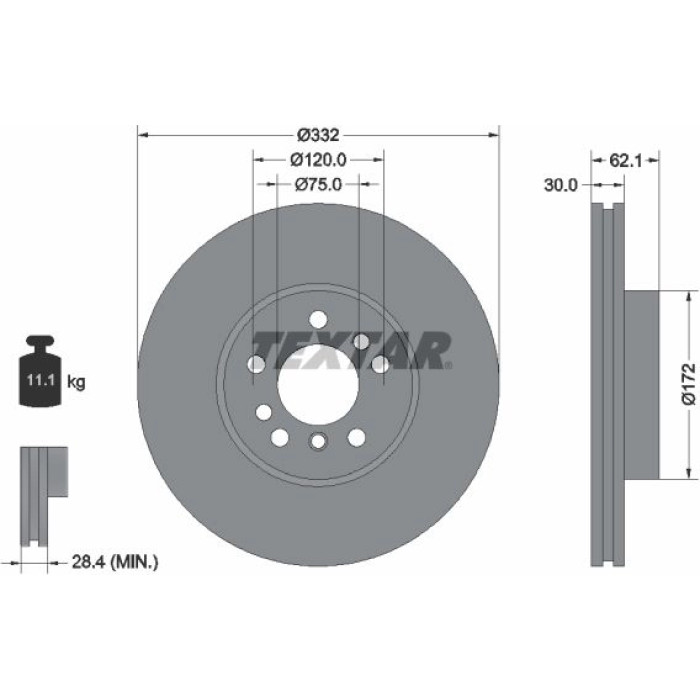 Textar Bremsscheibe 92107205 Textar Bremsscheibe 92107205