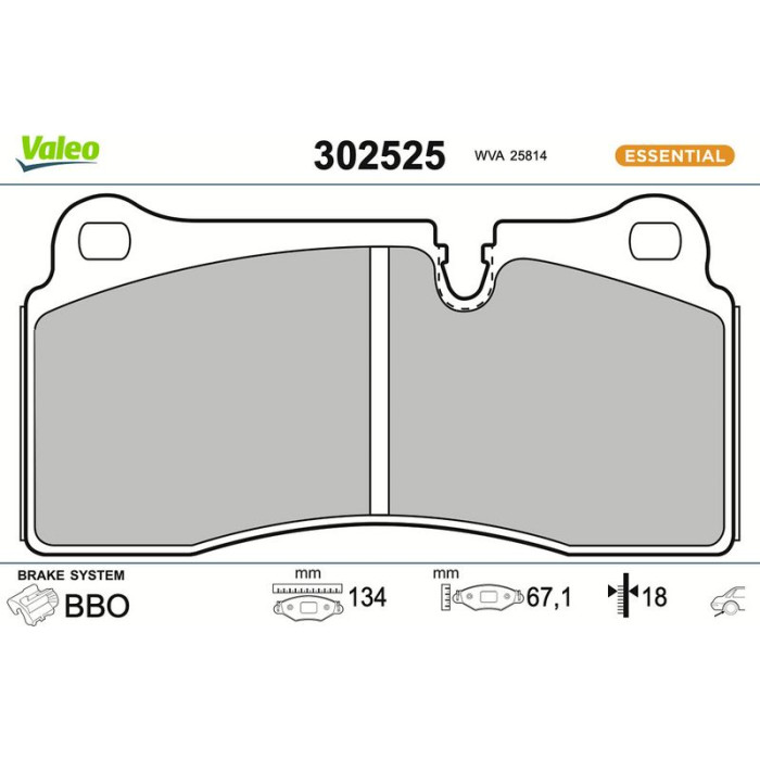 Valeo Bremsbelagsatz 302525 Valeo Bremsbelagsatz 302525
