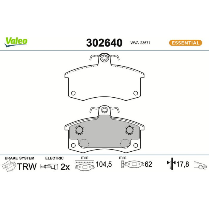 Valeo Bremsbelagsatz 302640