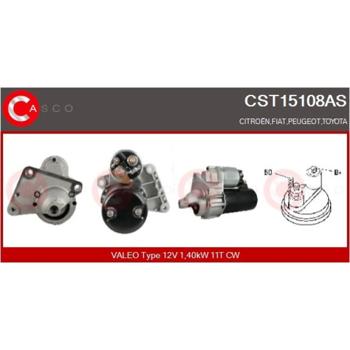 CASCO Anlasser CST15108AS CASCO Anlasser CST15108AS