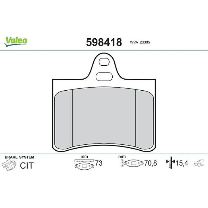 Valeo Bremsbelagsatz 598418 Valeo Bremsbelagsatz 598418