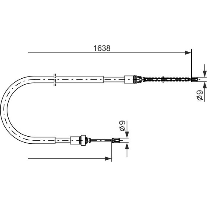 Bosch Handbremsseil 1987477586 Bosch Handbremsseil 1987477586